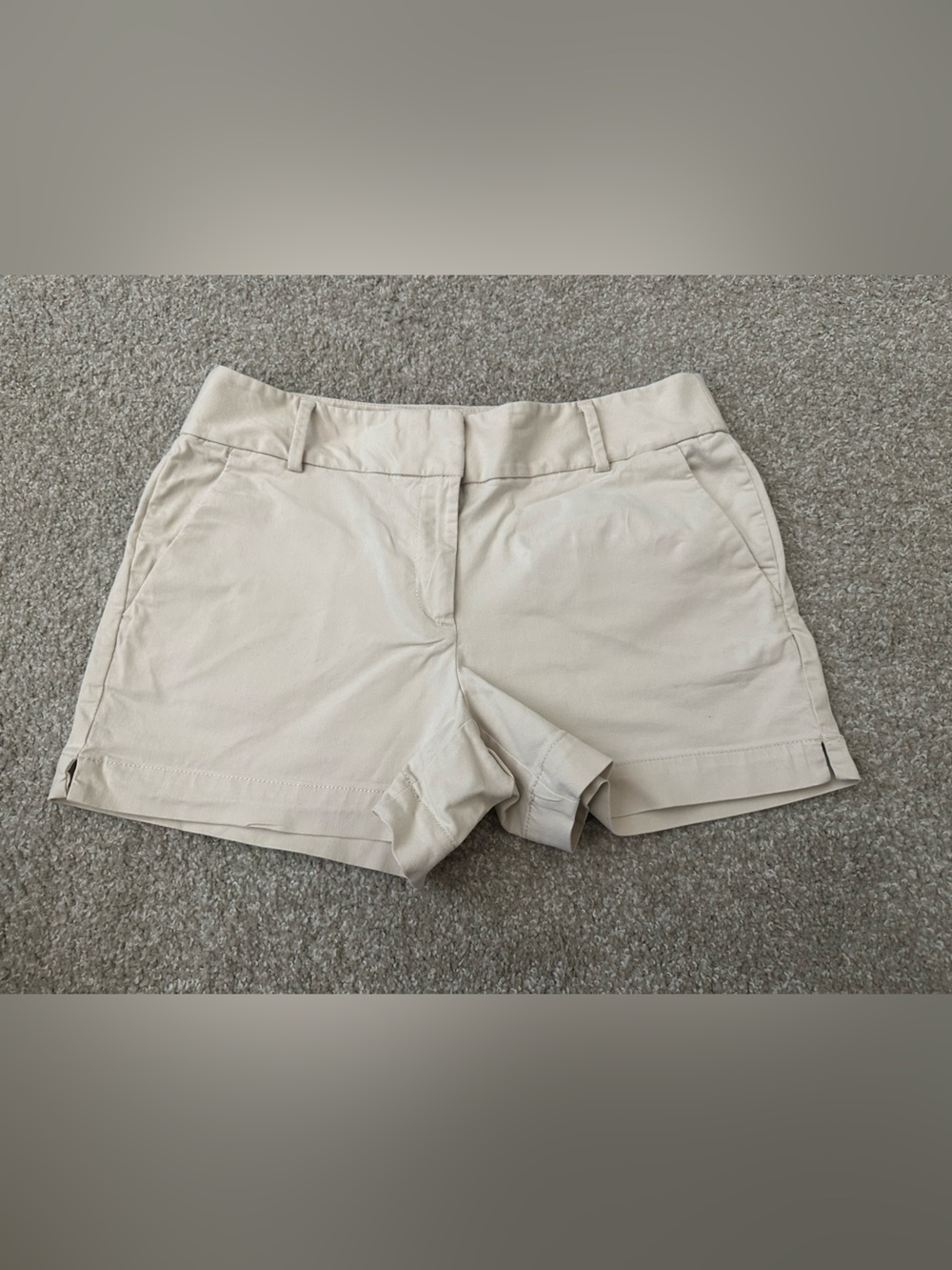LOFT Cream Tailored Chino Shorts